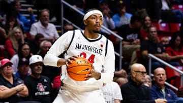 San Diego State Aztecs guard Taj DeGourville (24).