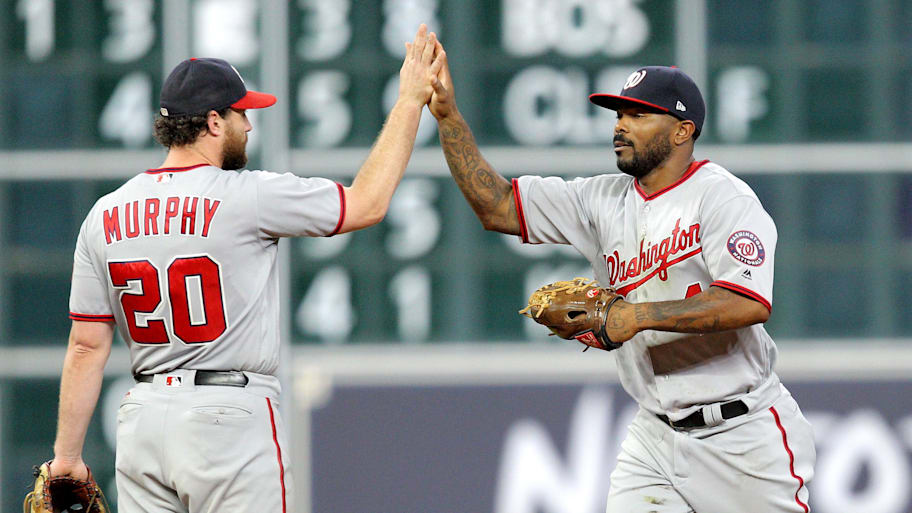 Daniel Murphy, left, and Howie Kendrick were teammates on the 2017–18 Nationals.