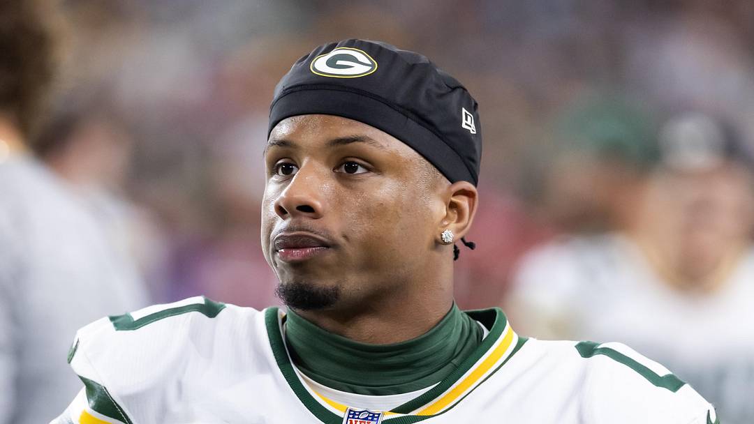 Oct 19, 2025; Glendale, Arizona, USA; Green Bay Packers wide receiver Matthew Golden (0) against the Arizona Cardinals at State Farm Stadium. Mandatory Credit: Mark J. Rebilas-Imagn Images