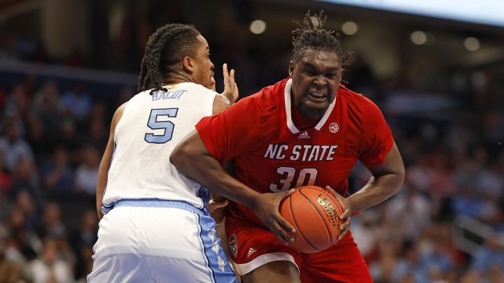 NC State basketball forward DJ Burns versus UNC