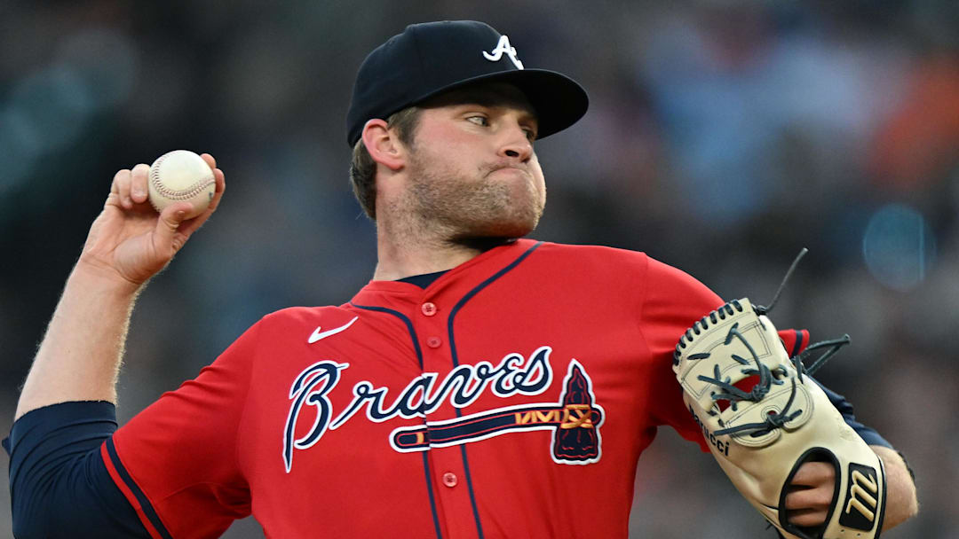 Sep 19, 2025; Detroit, Michigan, USA; Atlanta Braves starting pitcher Bryce Elder (55) throws a pitch against the Detroit Tigers in the first inning at Comerica Park. Mandatory Credit: Lon Horwedel-Imagn Images Sep 19, 2025; Detroit, Michigan, USA; Atlanta Braves starting pitcher Bryce Elder (55) throws a pitch against the Detroit Tigers in the first inning at Comerica Park. Mandatory Credit: Lon Horwedel-Imagn Images