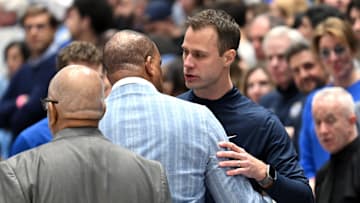 Duke basketball head coach Jon Scheyer and UNC basketball head coach Hubert Davis