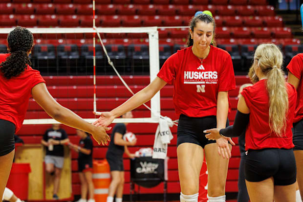 Nebraska volleyball opposite hitter Virginia Adriano at practice ahead of the 2025 season.