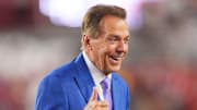 Former Alabama coach Nick Saban at the college football game between Tennessee and Alabama at Bryant-Denny Stadium in Tuscaloosa, Ala., on Oct. 18, 2025.