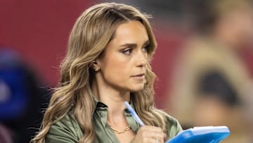 ESPN sideline reporter Molly McGrath during the Los Angeles Chargers Monday Night Football game against the Arizona Cardinals at State Farm Stadium.