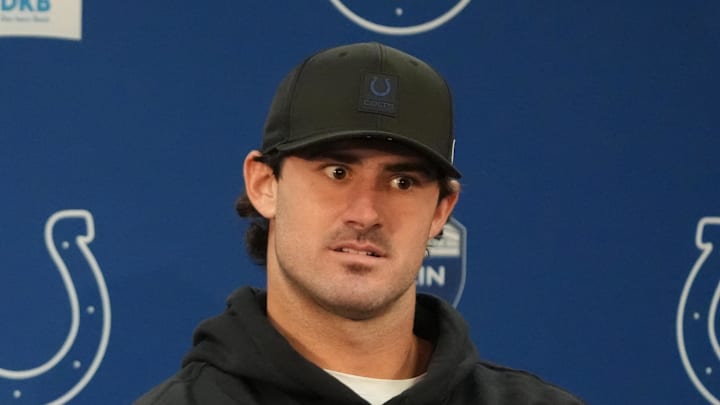 Indianapolis Colts quarterback Daniel Jones is interviewed