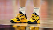 Indiana Fever guard Caitlin Clark wore the Nike Kobe 5 Protro "Bruce Lee" at Iowa on Sunday, May 4.