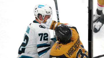 Nov 10, 2023; Las Vegas, Nevada, USA; Vegas Golden Knights right wing Jonathan Marchessault (81)
