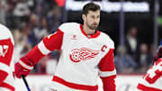 Detroit Red Wings center Dylan Larkin before the game against the Colorado Avalanche.