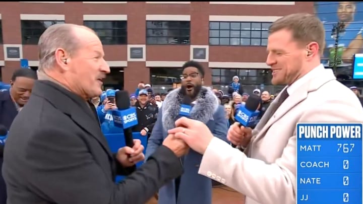 Bill Cowher hands J.J. Watt his Super Bowl XL ring. Bill Cowher hands J.J. Watt his Super Bowl XL ring.