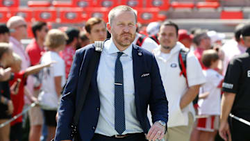 Georgia Defensive Glenn Schumann arrives before the start of a NCAA college football game against Auburn in Athens, Ga., on Saturday, Oct. 5, 2024.