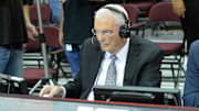 Nov 4, 2015; Cleveland, OH, USA; ESPN television analyst Hubie Brown sits courtside after a game between the Cleveland Cavaliers and the New York Knicks at Quicken Loans Arena. Cleveland won 96-86. 