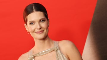 Meghann Fahy attends the “Drop” premiere in Hollywood, California in April 2025.