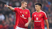 Lisandro Martinez (right) has struck up a decent partnership with Matthijs de Ligt