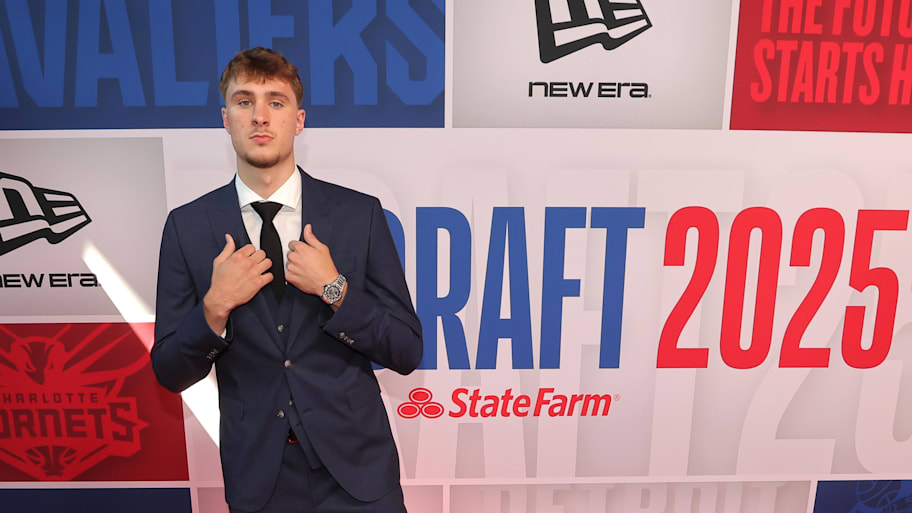 Cooper Flagg arrives before the first round of the 2025 NBA Draft at Barclays Center. | Brad Penner-Imagn Images