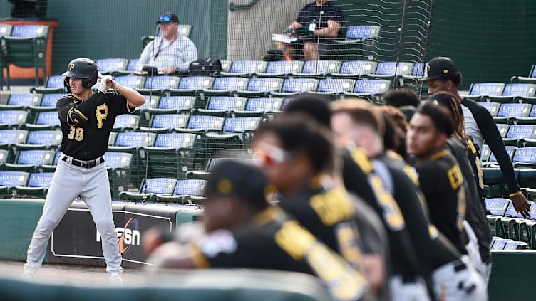 On deck, (FCL) Pirates' outfielder Solomon Maguire. The Florida Complex League (FCL) Orioles played their first night game against the (FCL) Pirates at Sarasota's Ed Smith Stadium on Friday, July 15, 2022. Admission is free and you can bring your own food. For more up-coming games, check out the schedules of the Florida Complex League visit, mlb.com/orioles/spring-training/minor-leagues.

Sar Fcl Baseball 18