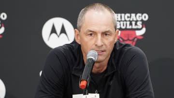 Oct 2, 2023; Chicago, IL, USA; Chicago Bulls executive vice president of basketball operations Arturas Karnisovas