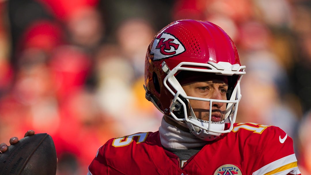 Kansas City Chiefs quarterback Patrick Mahomes looks to pass against the Los Angeles Chargers.