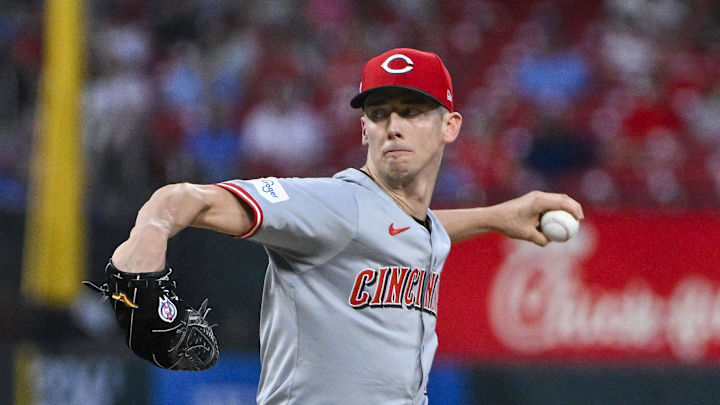 Cincinnati Reds starting pitcher Brandon Williamson (55) pitches against the St. Louis Cardinals during the second inning at Busch Stadium on Sept 11.