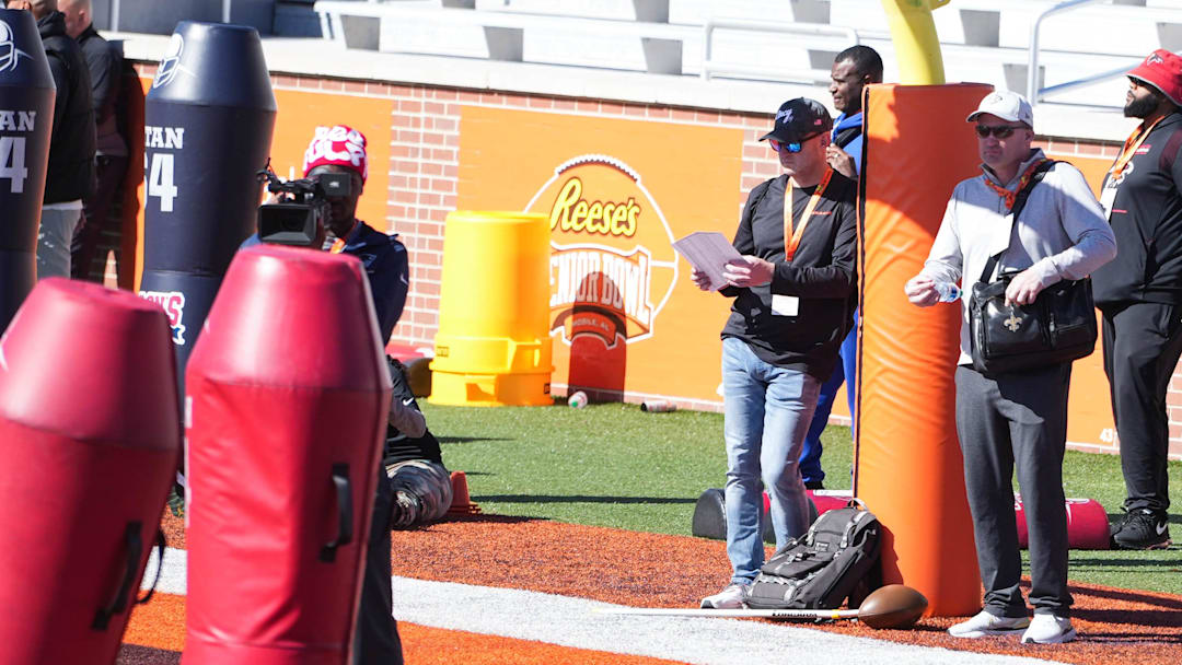 Bengals Director of Player Personnel Duke Tobin watches practices during the 2024 Senior Bowl in Mobile Alabama Bengals Director of Player Personnel Duke Tobin watches practices during the 2024 Senior Bowl in Mobile Alabama