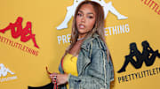Jordyn Woods arrives at the PrettyLittleThing X Kappa Launch Party in Los Angeles. 