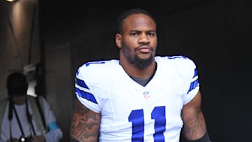 Dec 29, 2024; Philadelphia, Pennsylvania, USA; Dallas Cowboys linebacker Micah Parsons (11) against the Philadelphia Eagles at Lincoln Financial Field. Mandatory Credit: Eric Hartline-Imagn Images