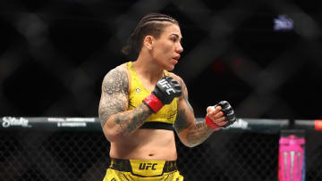 Apr 13, 2024; Las Vegas, Nevada, USA;  Jessica Andrade during UFC 300 at T-Mobile Arena. Mandatory Credit: Mark J. Rebilas-USA TODAY Sports