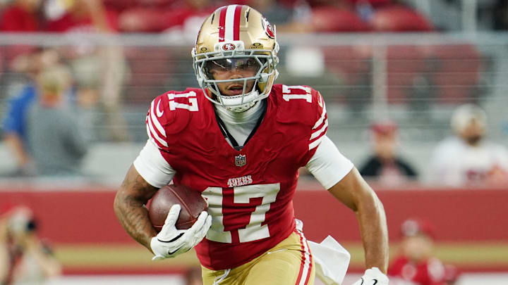 San Francisco 49ers wide receiver Jordan Watkins (17)