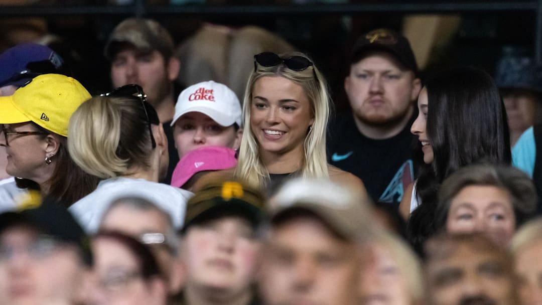 May 28, 2025; Phoenix, Arizona, USA; Livvy Dunne in attendance of the Arizona Diamondbacks game against the Pittsburgh Pirates at Chase Field. Mandatory Credit: Mark J. Rebilas-Imagn Images