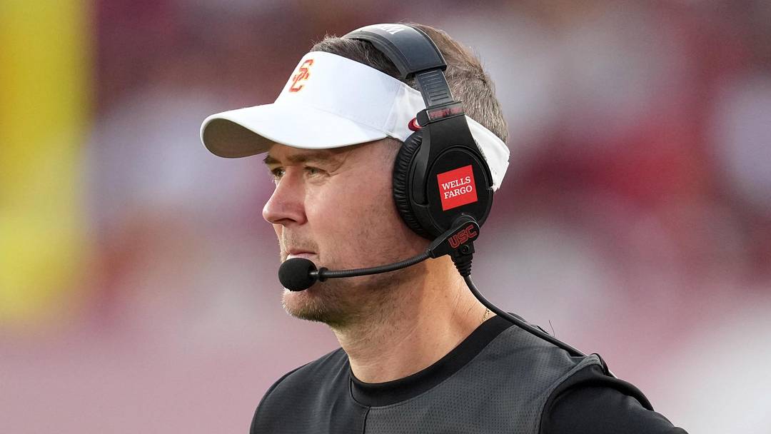 Aug 30, 2025; Los Angeles, California, USA; Southern California Trojans head coach Lincoln Riley watches from the sidelines against the Missouri State Bears in the first half at United Airlines Field at Los Angeles Memorial Coliseum. Aug 30, 2025; Los Angeles, California, USA; Southern California Trojans head coach Lincoln Riley watches from the sidelines against the Missouri State Bears in the first half at United Airlines Field at Los Angeles Memorial Coliseum.