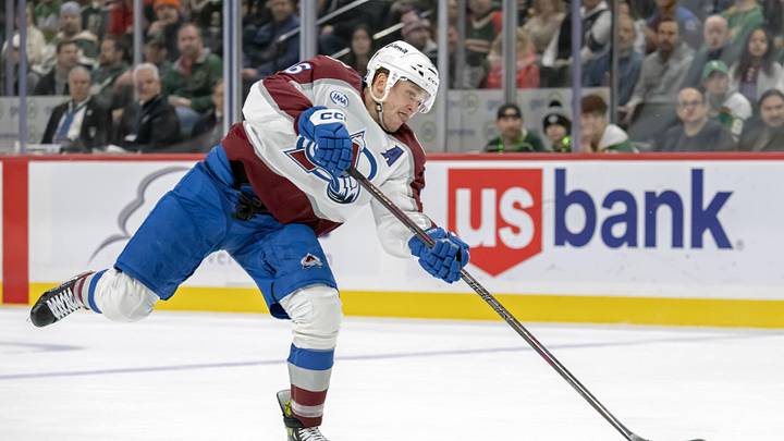 Mikko Rantanen (96) scores a goal against the Minnesota Wild, could he be a target for the Oilers