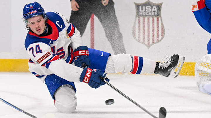 University of Minnesota forward Brodie Ziemer, a Buffalo Sabres prospect, while playing for Team USA