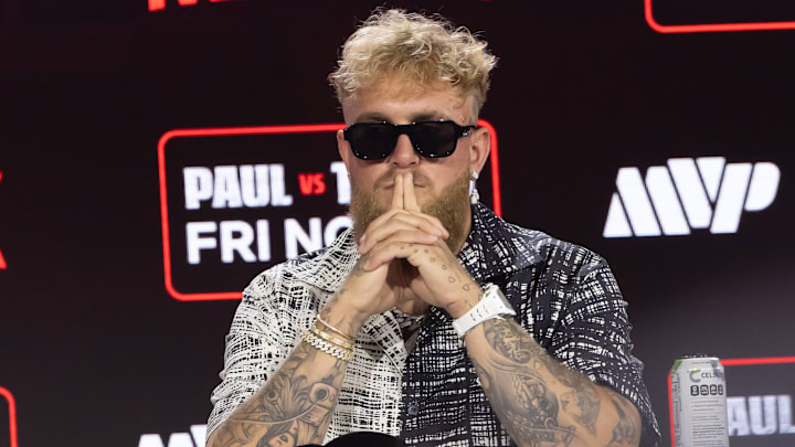 Mike Tyson vs Jake Paul press conference during Fanatics Fest in New York City on August 19, 2024. Mike Tyson vs Jake Paul press conference during Fanatics Fest in New York City on August 19, 2024.