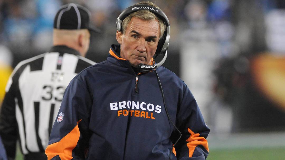 Dec. 14, 2008; Charlotte, NC, USA; Denver Broncos head coach Mike Shanahan against the Carolina Panthers at Bank of America Stadium.