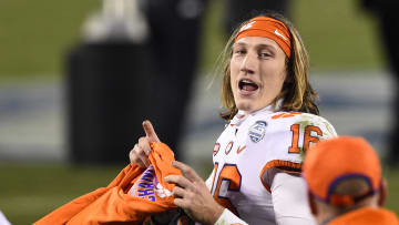 Dec 19, 2020; Charlotte, NC, USA;  Clemson Tigers quarterback Trevor Lawrence (16) at Bank of America Stadium. Mandatory Credit: Bob Donnan-USA TODAY Sports