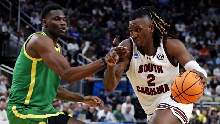 South Carolina basketball big man BJ Mack playing against the Oregon Ducks in last year's NCAA Tournament