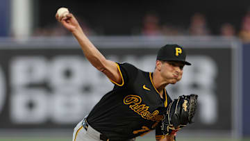 Apr 1, 2025; St. Petersburg, Florida, USA; Pittsburgh Pirates starting pitcher Thomas Harrington (78) throws a pitch against the Tampa Bay Rays in the second inning at George M. Steinbrenner Field. Mandatory Credit: Nathan Ray Seebeck-Imagn Images