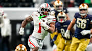 Quinshon Judkins (1) was the fourth pick in the second round of the NFL Draft by the Cleveland Browns. 