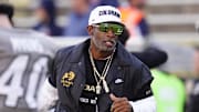 Nov 1, 2025; Boulder, Colorado, USA; Colorado Buffaloes head coach Deion Sanders before the game against the Arizona Wildcats at Folsom Field.