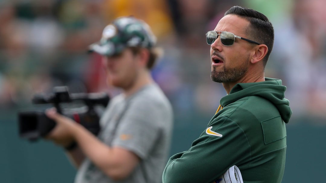 Green Bay Packers head coach Matt LaFleur surveys practice on Wednesday, July 24, 2024, at Ray Nitschke Field in Green Bay, Wis. 