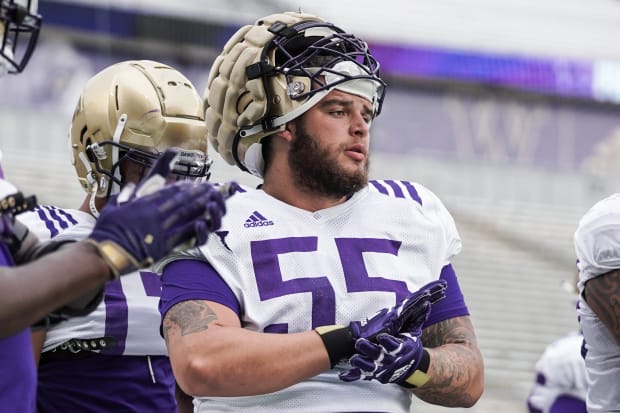 Jacob Bandes is a sixth-year senior defensive tackle for the Huskies. 