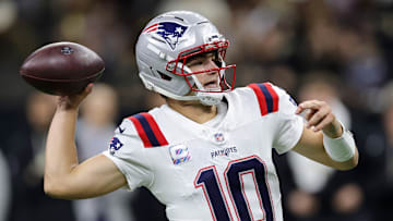 New England Patriots quarterback Drake Maye