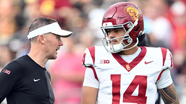 USC trojans lincoln riley college football playoff big ten Recruiting NIL Michigan Wolverines Bryce Underwood Jayden Maiava 