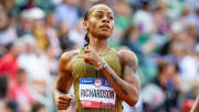 Sha'Carri Richardson wins the first round of the women’s 200 meters during day seven of the U.S. Olympic Track & Field Trials Thursday, June 27, 2024, at Hayward Field in Eugene, Ore.