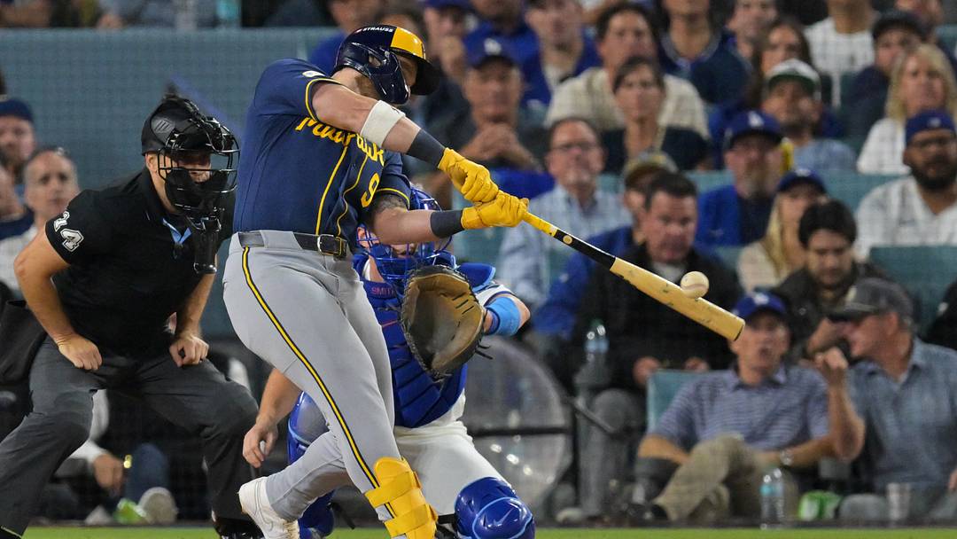 Former Marina High School standout Jake Bauers hits a go-ahead two-run home run for the Milwaukee Brewers against the Los Angeles Dodgers in Game 3 of the NLCS on Oct. 14, 2026, at Dodger Stadium. Bauers helped Marina reach the CIF Southern Section Division 1 championship game at the same ballpark in 2013. Former Marina High School standout Jake Bauers hits a go-ahead two-run home run for the Milwaukee Brewers against the Los Angeles Dodgers in Game 3 of the NLCS on Oct. 14, 2026, at Dodger Stadium. Bauers helped Marina reach the CIF Southern Section Division 1 championship game at the same ballpark in 2013.