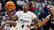 Texas A&M Aggies guard Wade Taylor IV goes to the basket against the Yale Bulldogs during the second half.