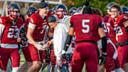 The Tabor Academy football squad celebrated after they captured the NEPSAC John Papas Bowl title over the weekend.