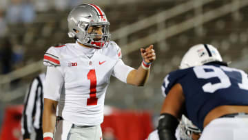 Ohio State Buckeyes quarterback Justin Fields (1)