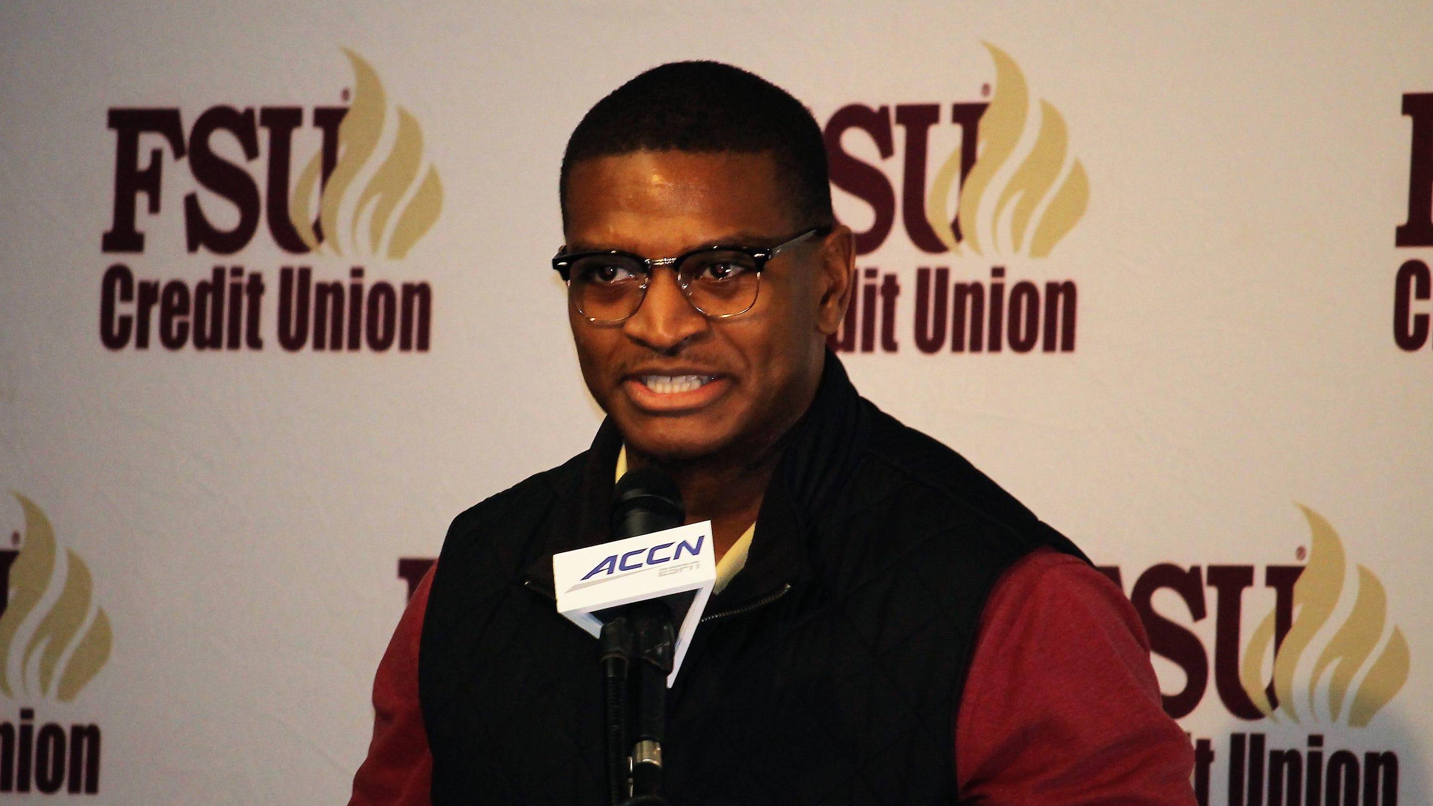 FSU linebackers coach Chris Marve at the FSU National Signing Day Party on Feb. 5, 2020. Img 4547
