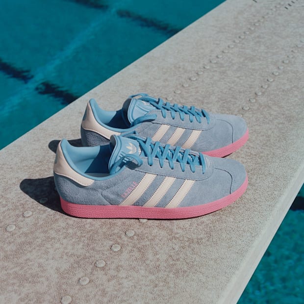 Side view of adidas Gazelle sneakers.